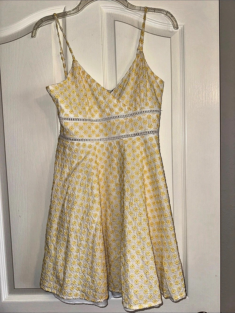 Floral Mini Dress in Yellow & White Like New